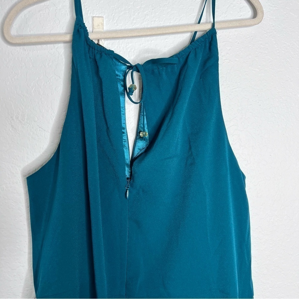 City Chic Dress Women XL 22 Midi Turquoise Slit Front Faux Wrap Sleeveless KK - Picture 5 of 10